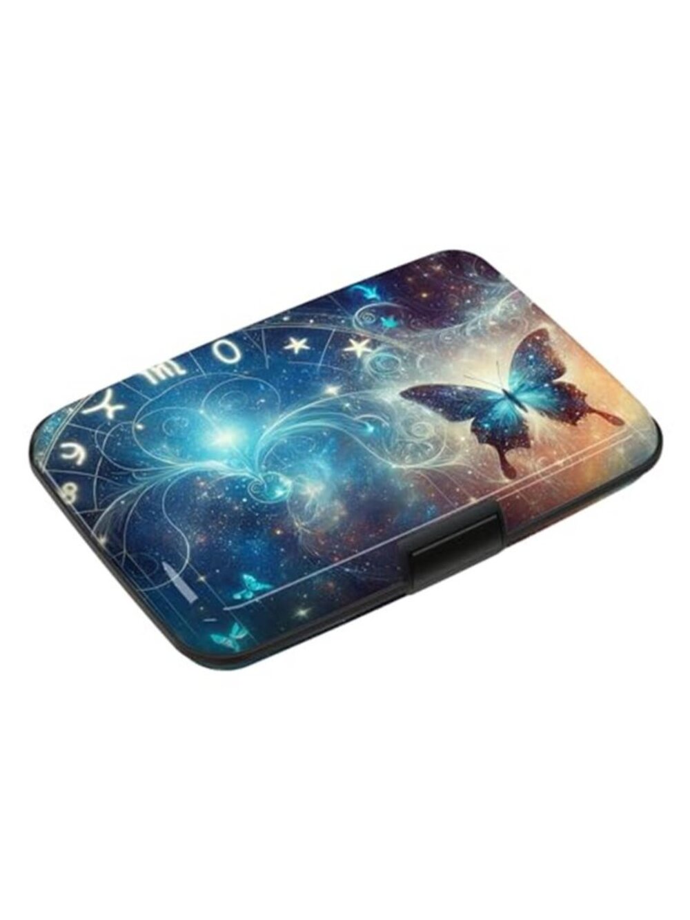 Blocking Credit Card Protector Blue Butterfly Aluminum ID Case Hard Shell